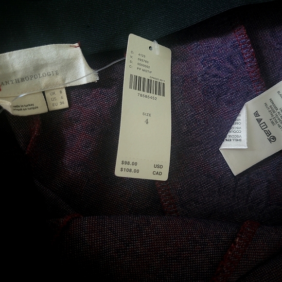 NWT Anthropologie Damask Jacquard Flare Pants - Picture 6 of 7